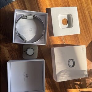 Oura Ring and Accessories in Silver and White